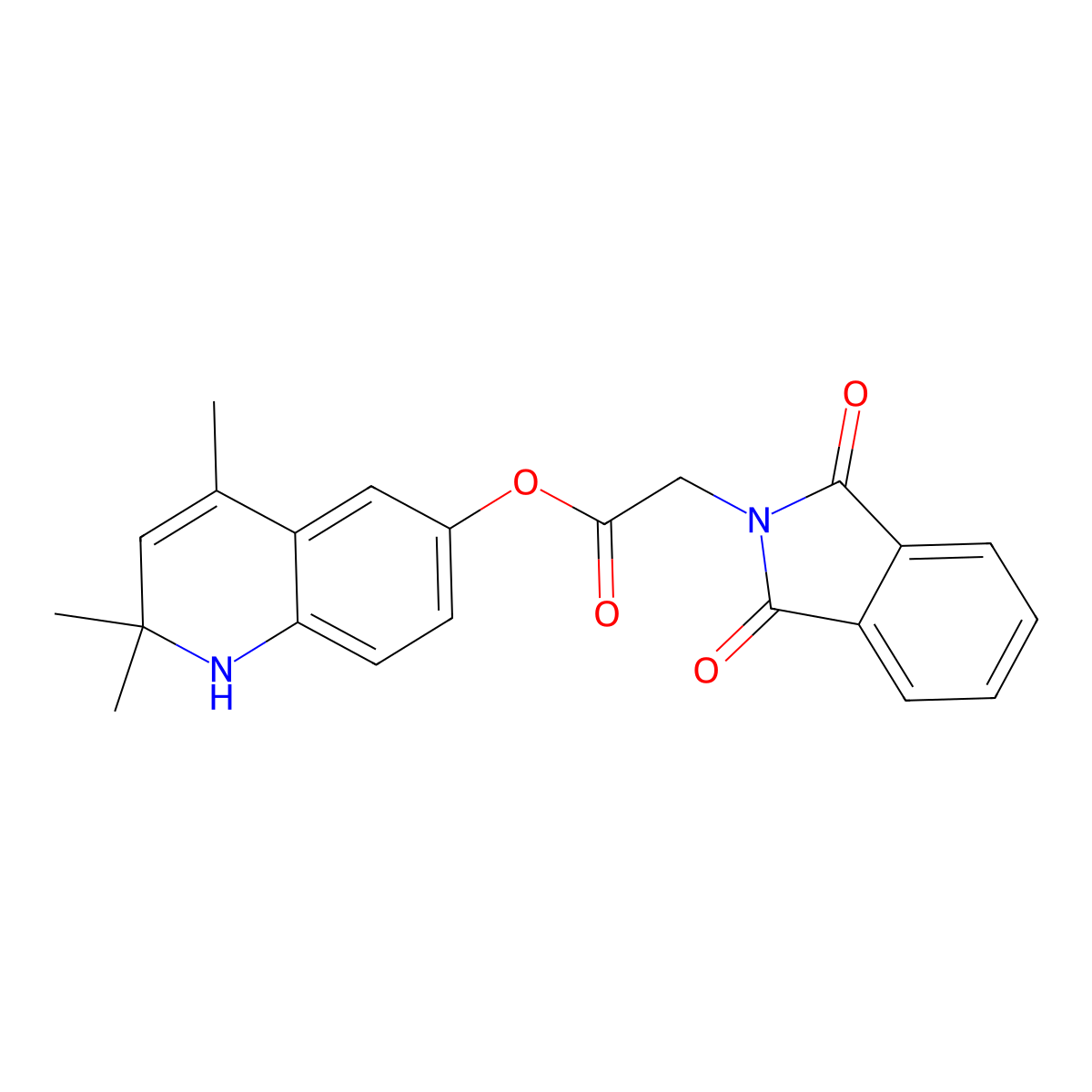 2,2,4-trimethyl-1,2-dihydroquinolin-6-yl (1,3-dioxo-1,3-dihydro-2H-isoindol-2-yl)acetate molecular structure, CAS 302344-61-2