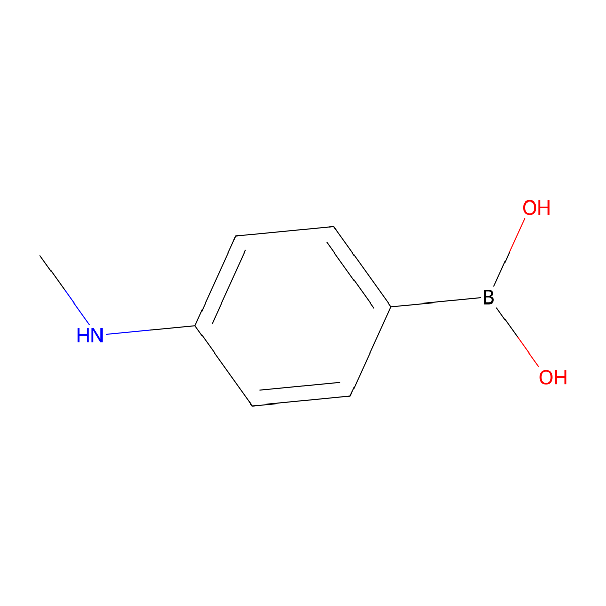 4-(Methylamino)phenylboronic acid molecular structure, CAS 302348-49-8