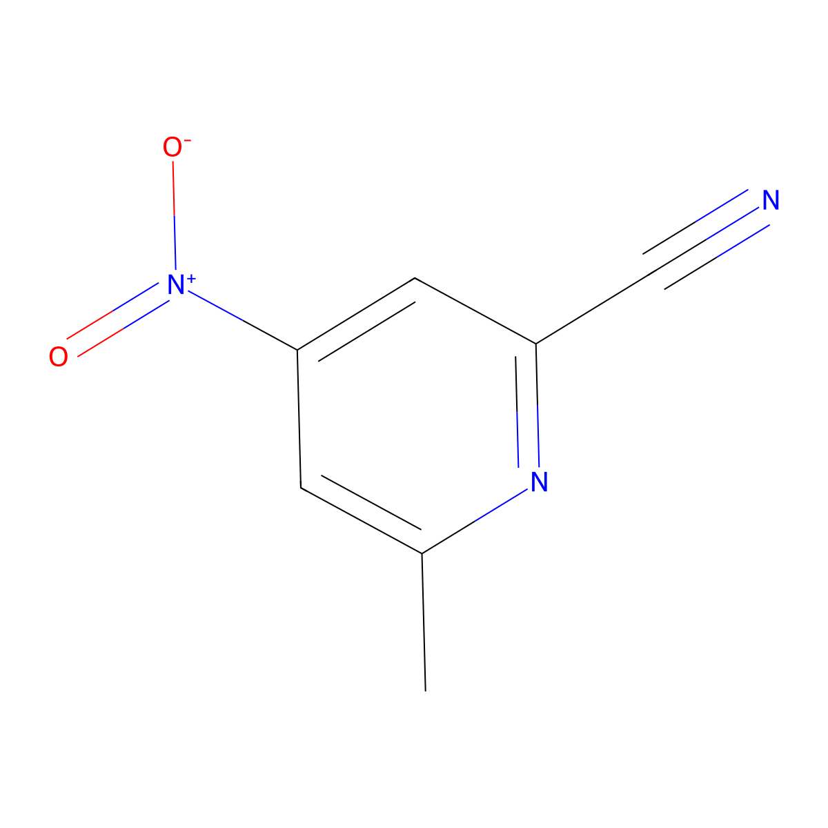 6-Methyl-4-nitropyridine-2-carbonitrile molecular structure, CAS 30235-12-2