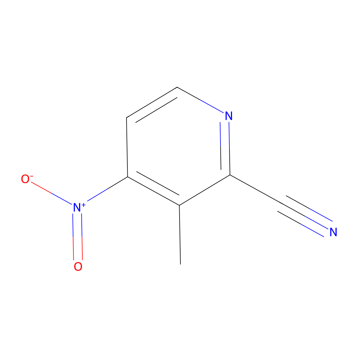 3-Methyl-4-nitropyridine-2-carbonitrile molecular structure, CAS 30235-13-3