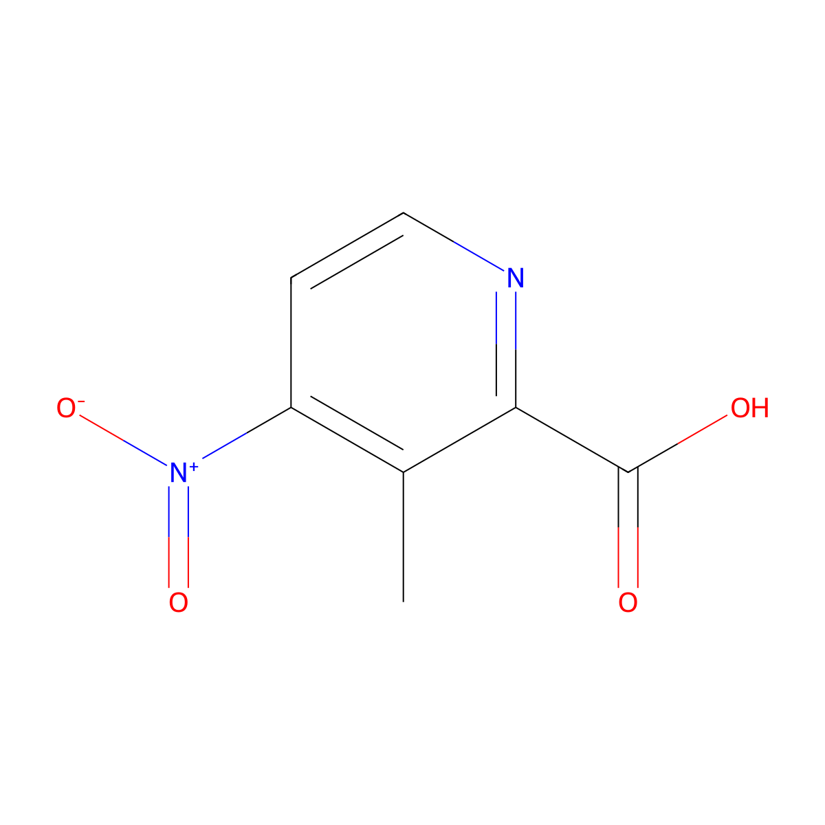 3-Methyl-4-nitropyridine-2-carboxylic acid molecular structure, CAS 30235-17-7