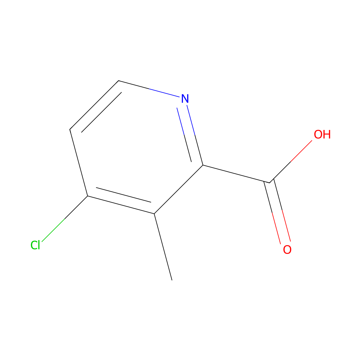 4-Chloro-3-methyl-2-pyridinecarboxylic acid molecular structure, CAS 30235-20-2