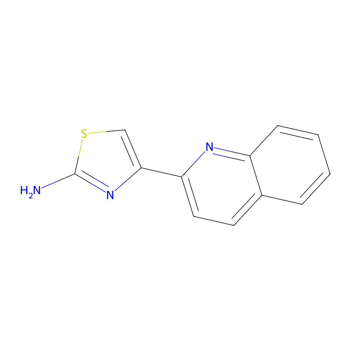 4-(Quinolin-2-yl)-1,3-thiazol-2-amine molecular structure, CAS 30235-29-1