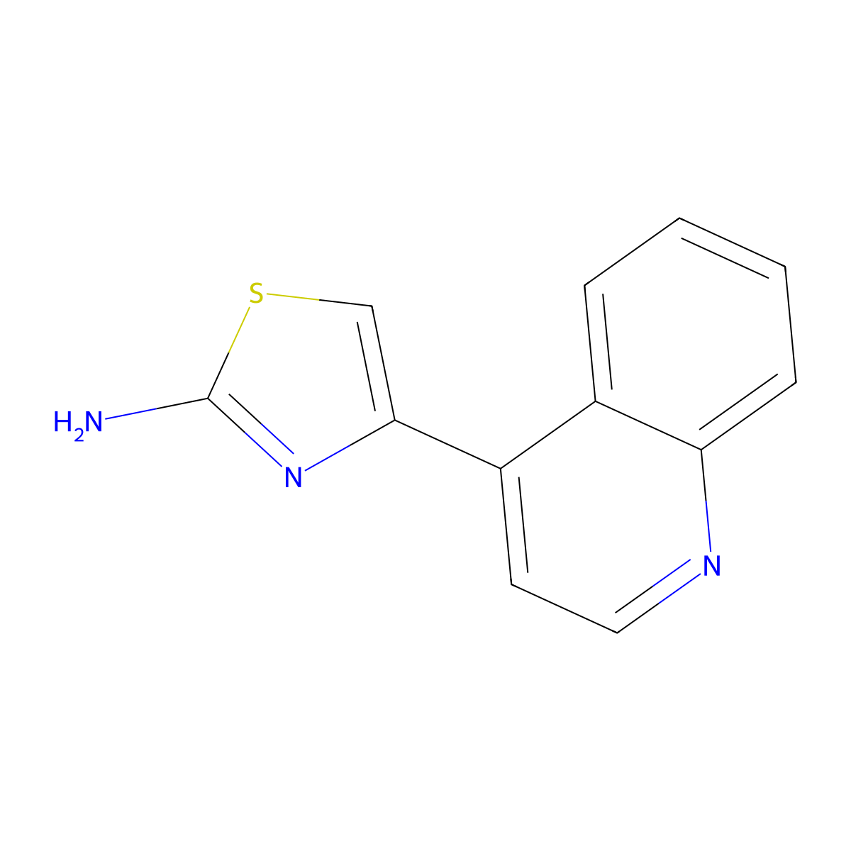 4-(Quinolin-4-yl)-1,3-thiazol-2-amine molecular structure, CAS 30235-30-4