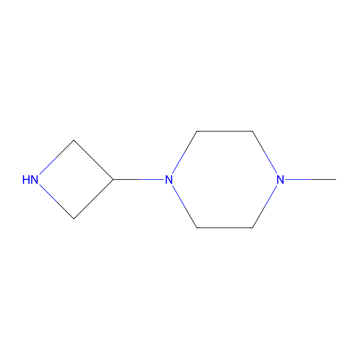 1-(Azetidin-3-yl)-4-methylpiperazine molecular structure, CAS 302355-82-4