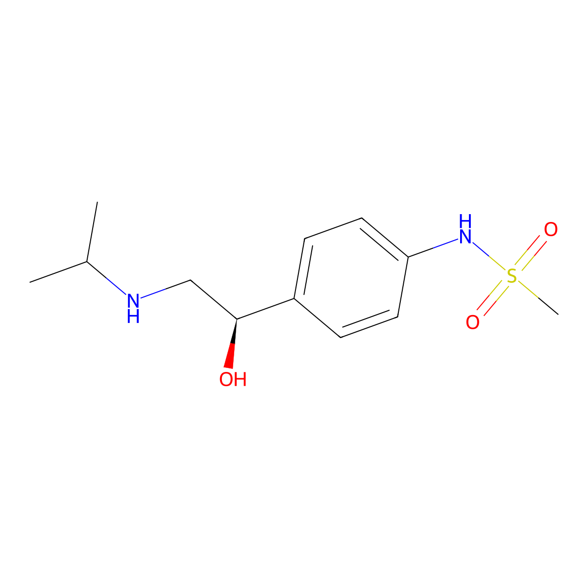 (-)-Sotalol molecular structure, CAS 30236-31-8