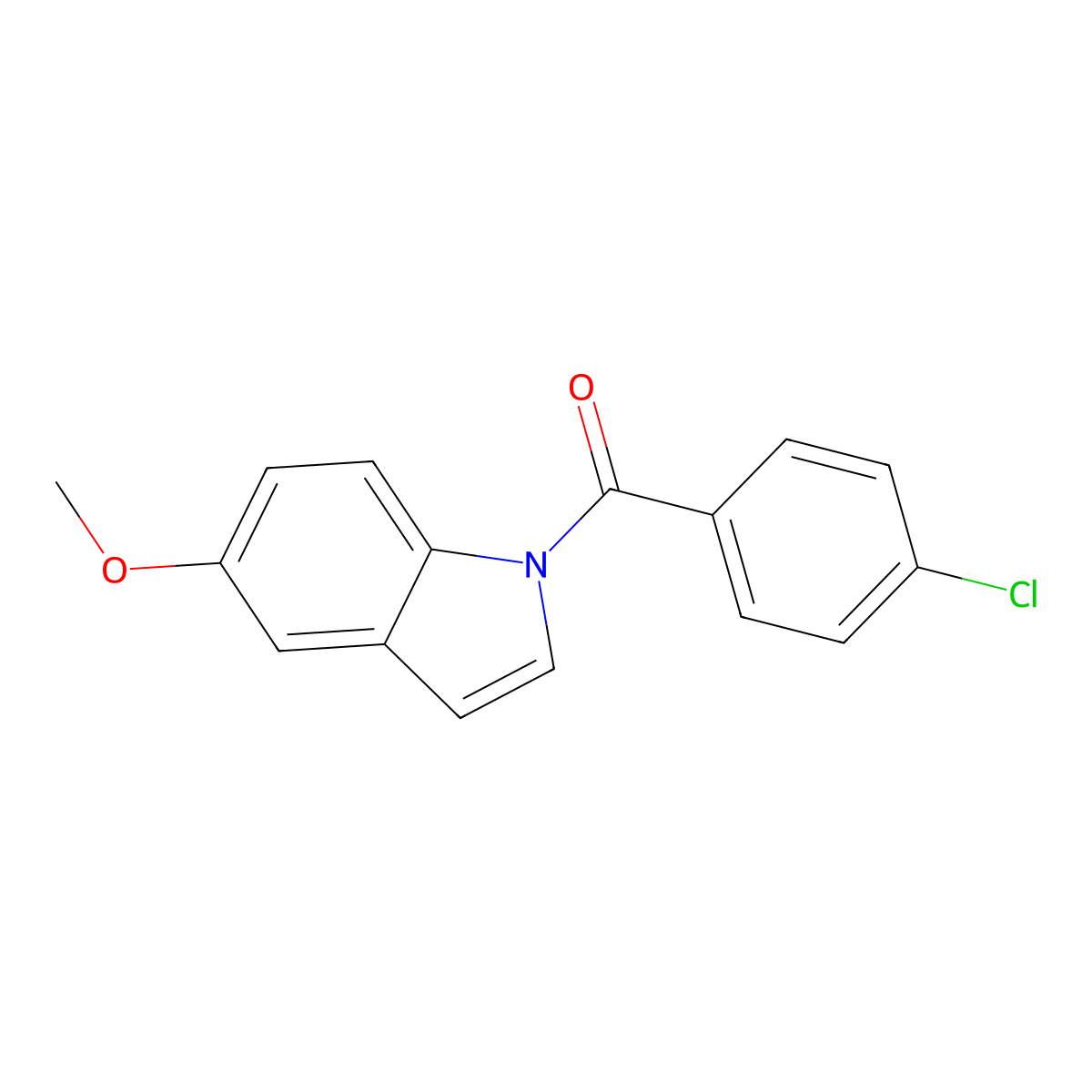 (4-Chlorophenyl)(5-methoxy-1H-indol-1-yl)methanone molecular structure, CAS 30237-49-1