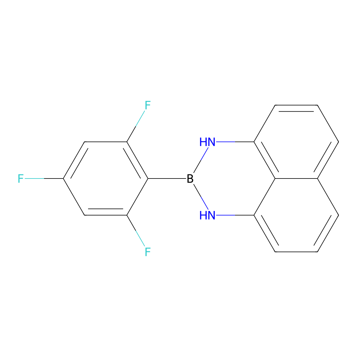 2-(2,4,6-Trifluorophenyl)-2,3-dihydro-1H-naphtho[1,8-DE][1,3,2]diazaborinine molecular structure, CAS 3023747-37-4