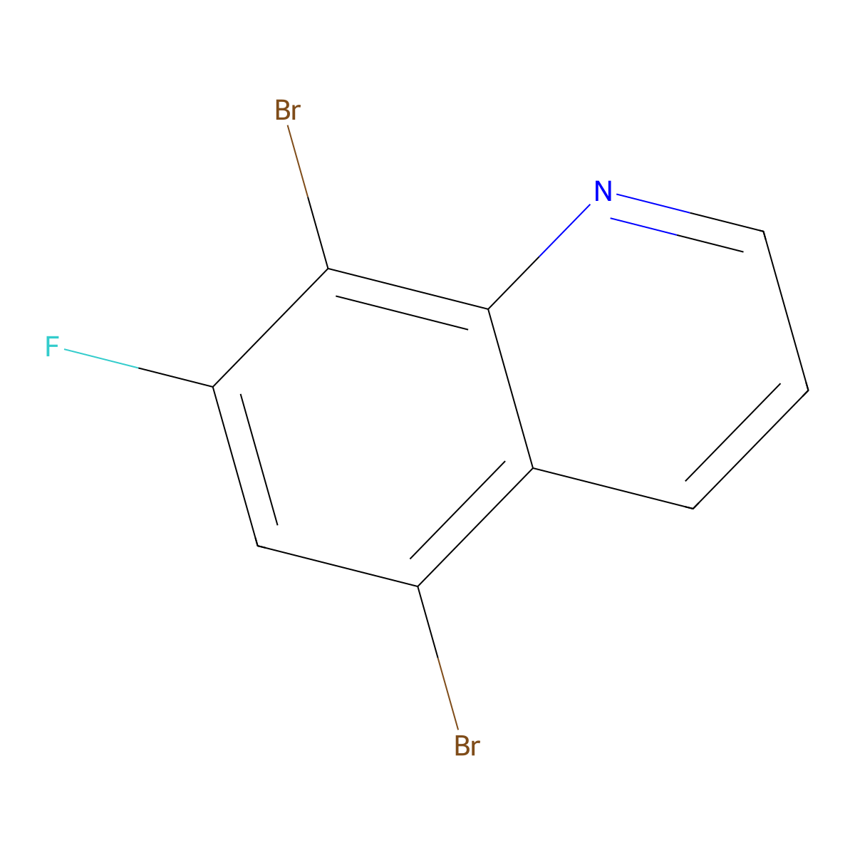 5,8-Dibromo-7-fluoroquinoline molecular structure, CAS 3023783-58-3