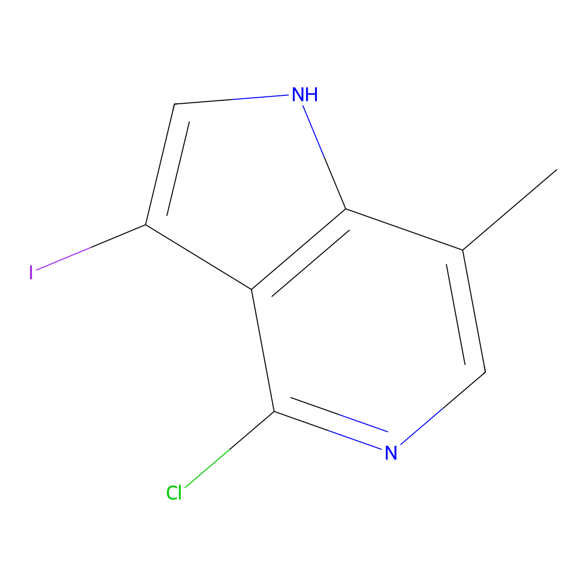 4-Chloro-3-iodo-7-methyl-1H-pyrrolo[3,2-C]pyridine molecular structure, CAS 3023837-78-4