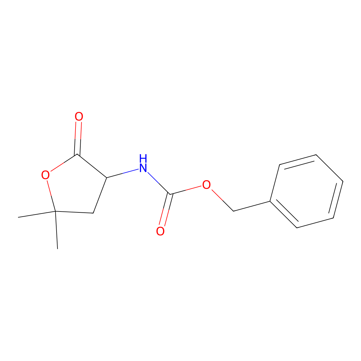 benzyl N-(5,5-dimethyl-2-oxooxolan-3-yl)carbamate molecular structure, CAS 30239-01-1