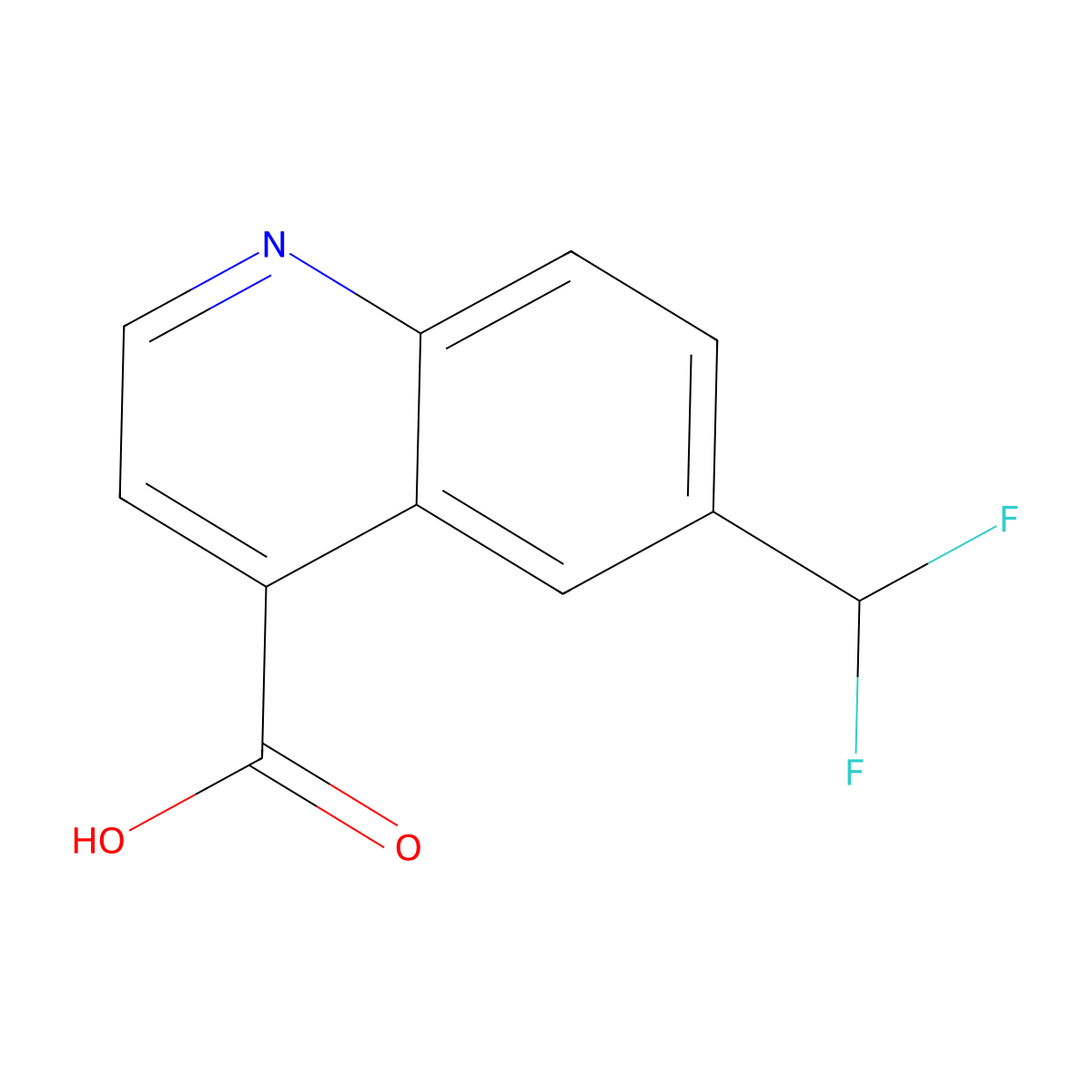 6-(Difluoromethyl)quinoline-4-carboxylic acid molecular structure, CAS 3024018-17-2