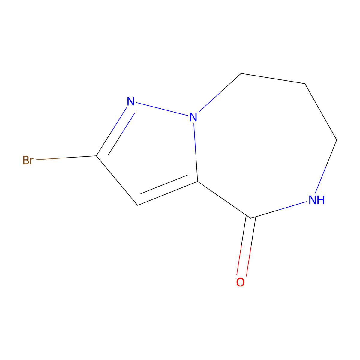 2-Bromo-4H,5H,6H,7H,8H-pyrazolo[1,5-A][1,4]diazepin-4-one molecular structure, CAS 3024066-96-1