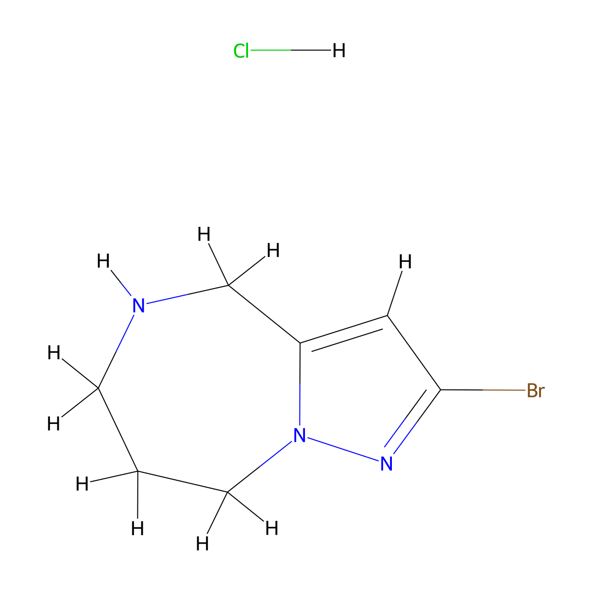 2-bromo-4H,5H,6H,7H,8H-pyrazolo[1,5-a][1,4]diazepine hydrochloride molecular structure, CAS 3024066-98-3