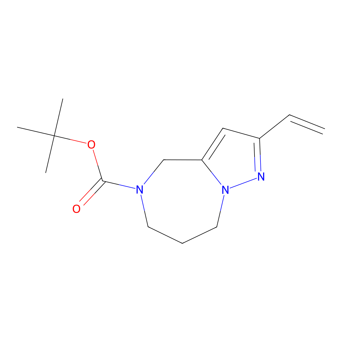 tert-butyl 2-ethenyl-4H,5H,6H,7H,8H-pyrazolo[1,5-a][1,4]diazepine-5-carboxylate molecular structure, CAS 3024072-14-5