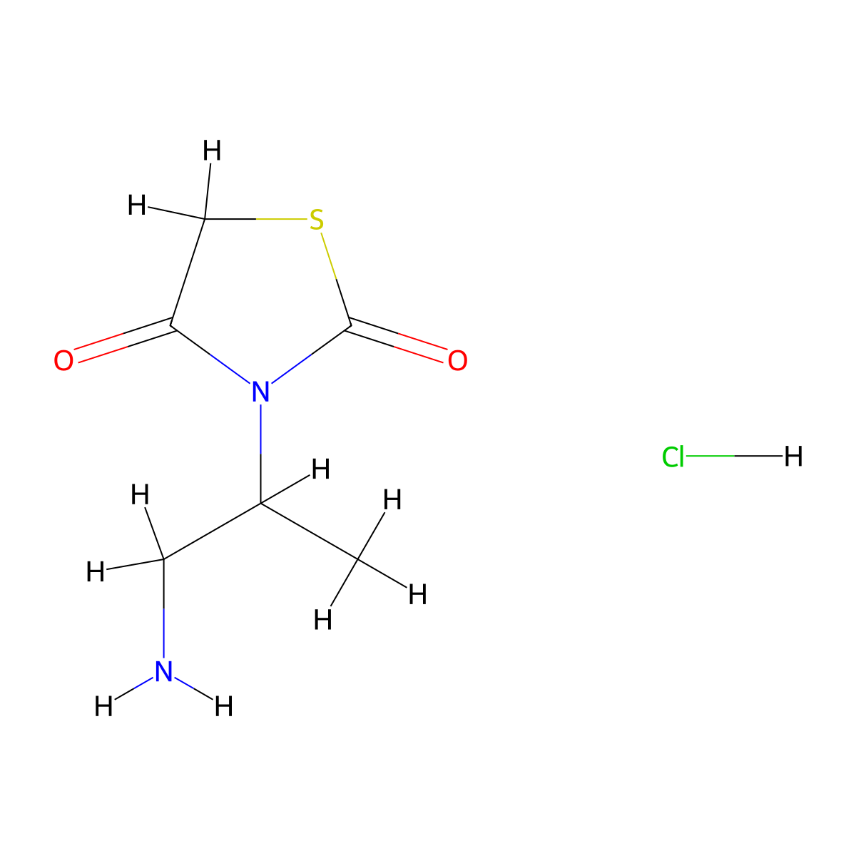 3-(1-Aminopropan-2-yl)thiazolidine-2,4-dione hydrochloride molecular structure, CAS 30241-79-3