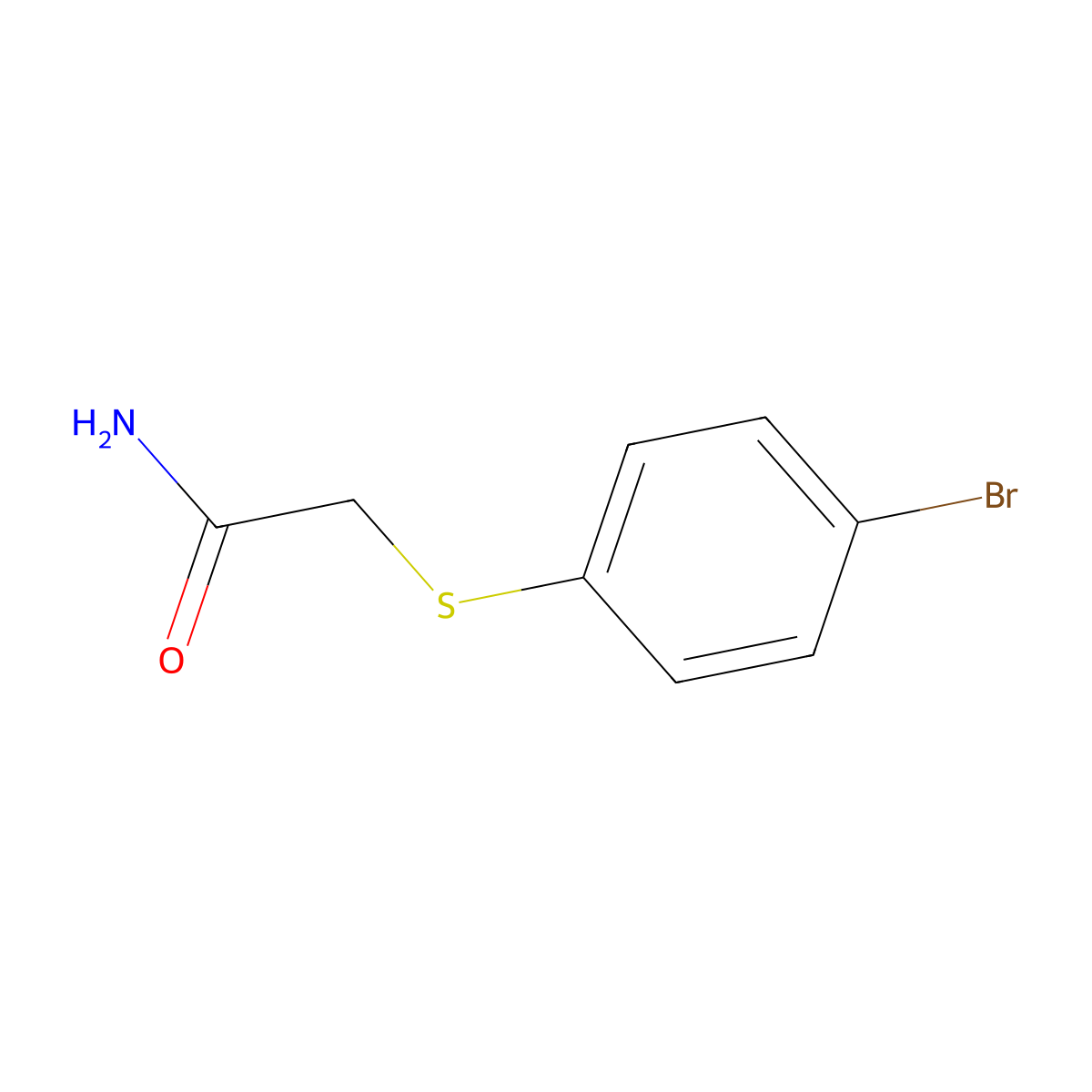 2-[(4-Bromophenyl)thio]acetamide molecular structure, CAS 30243-07-3