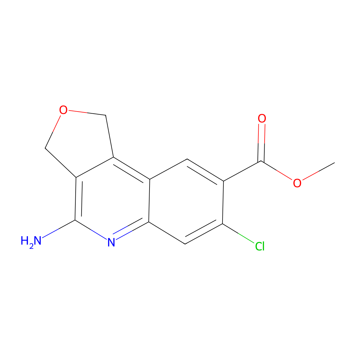 Methyl 4-amino-7-chloro-1,3-dihydrofuro[3,4-C]quinoline-8-carboxylate molecular structure, CAS 3024364-94-8
