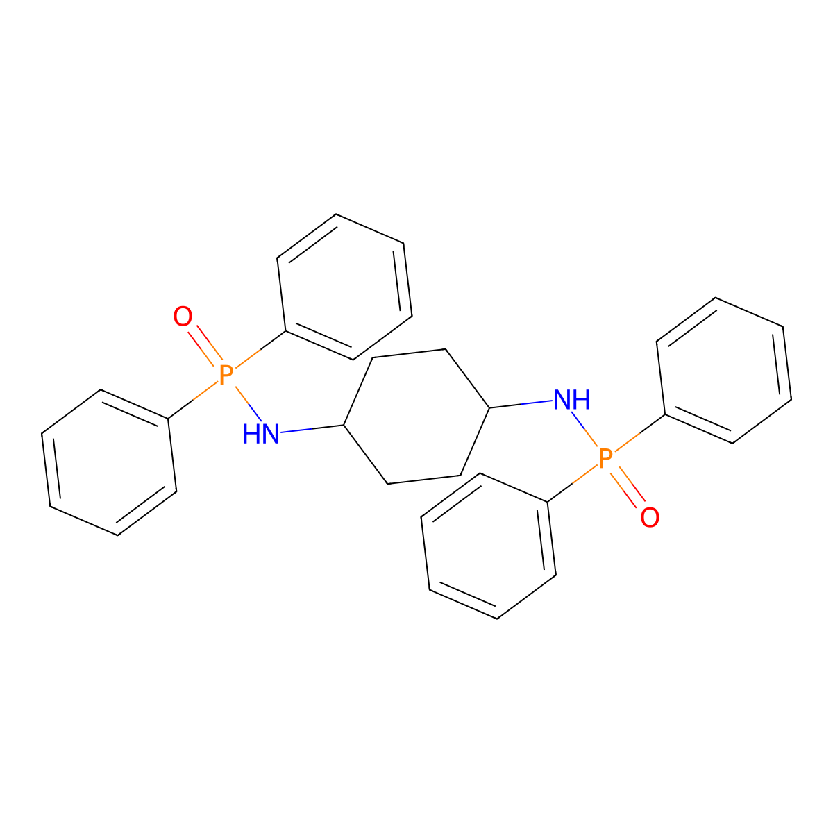 N,N'-(Cyclohexane-1,4-diyl)bis(P,P-diphenylphosphinic amide) molecular structure, CAS 3024621-03-9