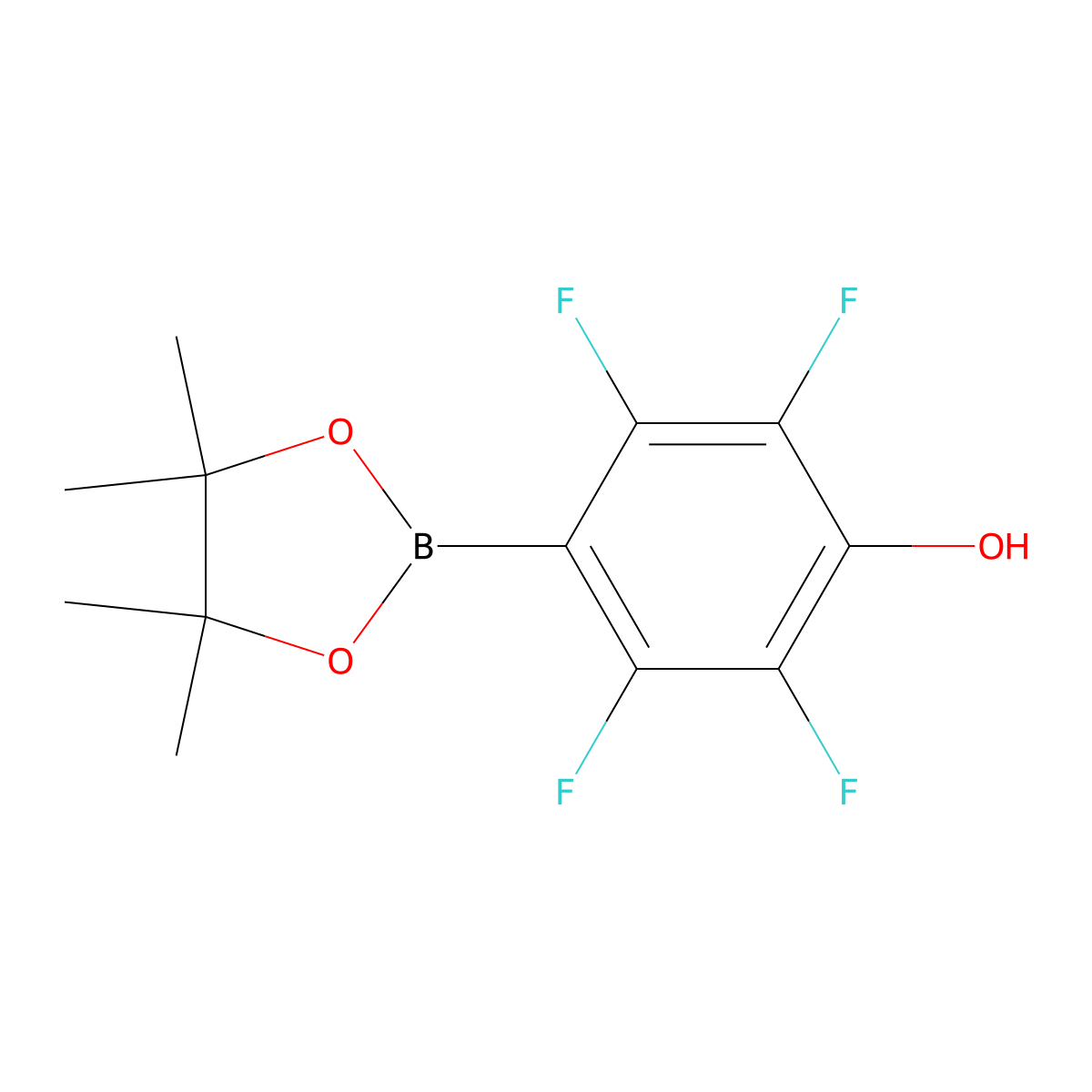 2,3,5,6-Tetrafluoro-4-(4,4,5,5-tetramethyl-1,3,2-dioxaborolan-2-YL)phenol molecular structure, CAS 3024775-88-7