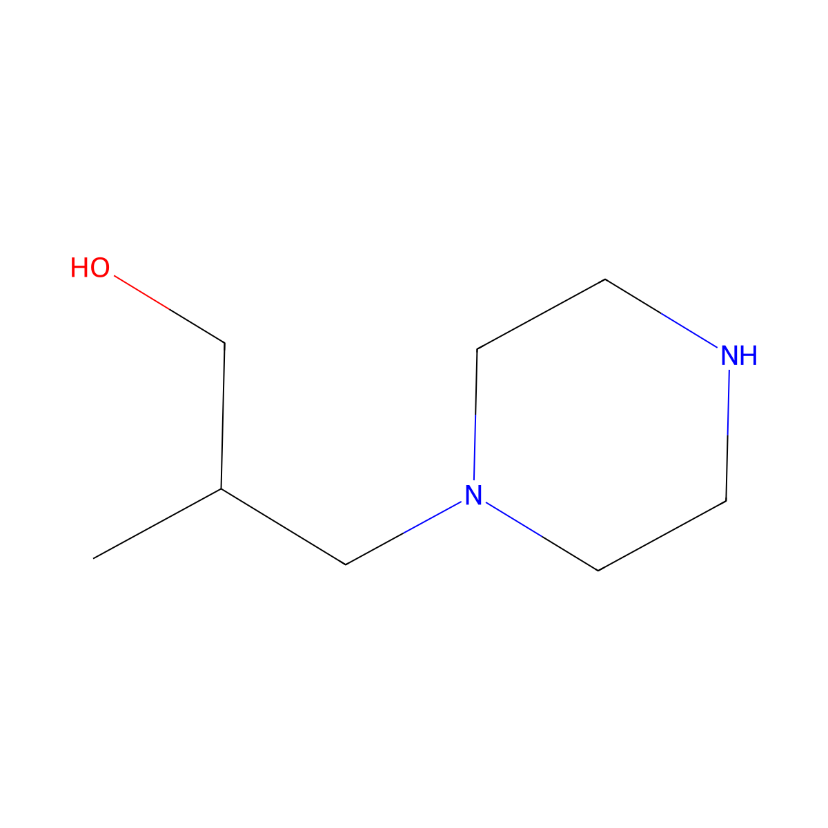 2-Methyl-3-piperazin-1-ylpropan-1-ol molecular structure, CAS 30249-14-0