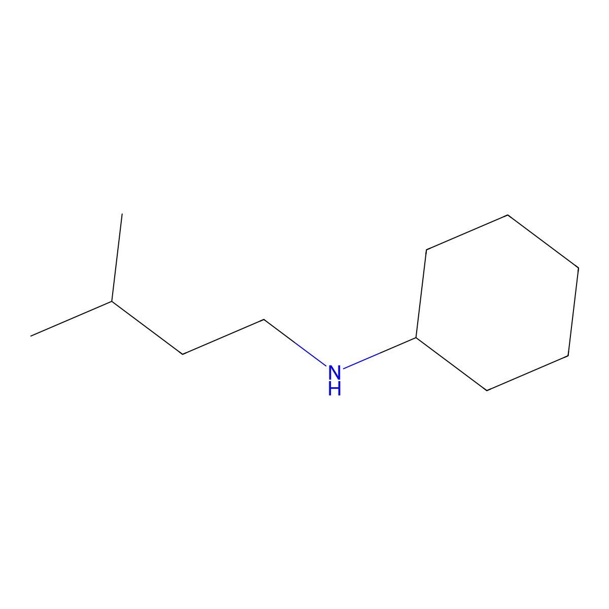 N-(3-Methylbutyl)cyclohexylamine molecular structure, CAS 30249-25-3