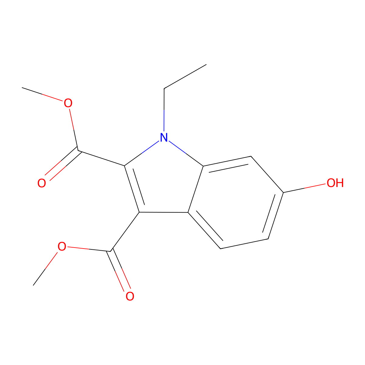 Dimethyl 1-ethyl-6-hydroxy-1H-indole-2,3-dicarboxylate molecular structure, CAS 3024977-38-3