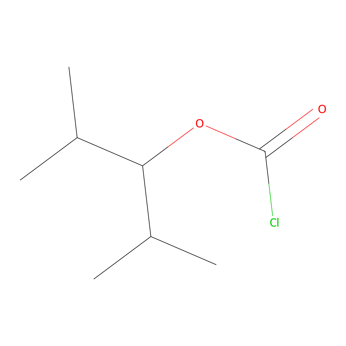 Carbonochloridic acid, 2-methyl-1-(1-methylethyl)propyl ester molecular structure, CAS 30250-57-8