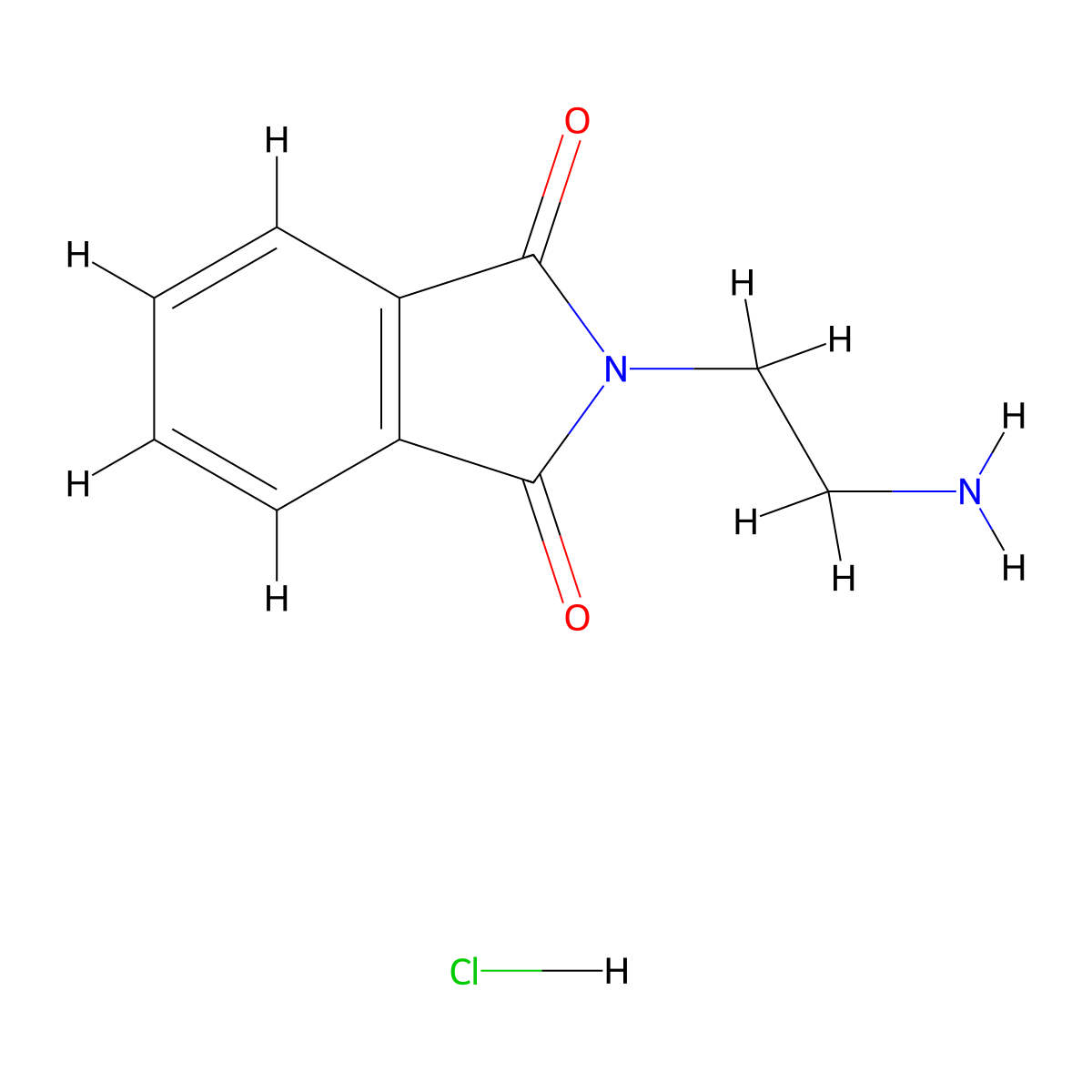 2-(2-aminoethyl)-2,3-dihydro-1H-isoindole-1,3-dione hydrochloride molecular structure, CAS 30250-67-0