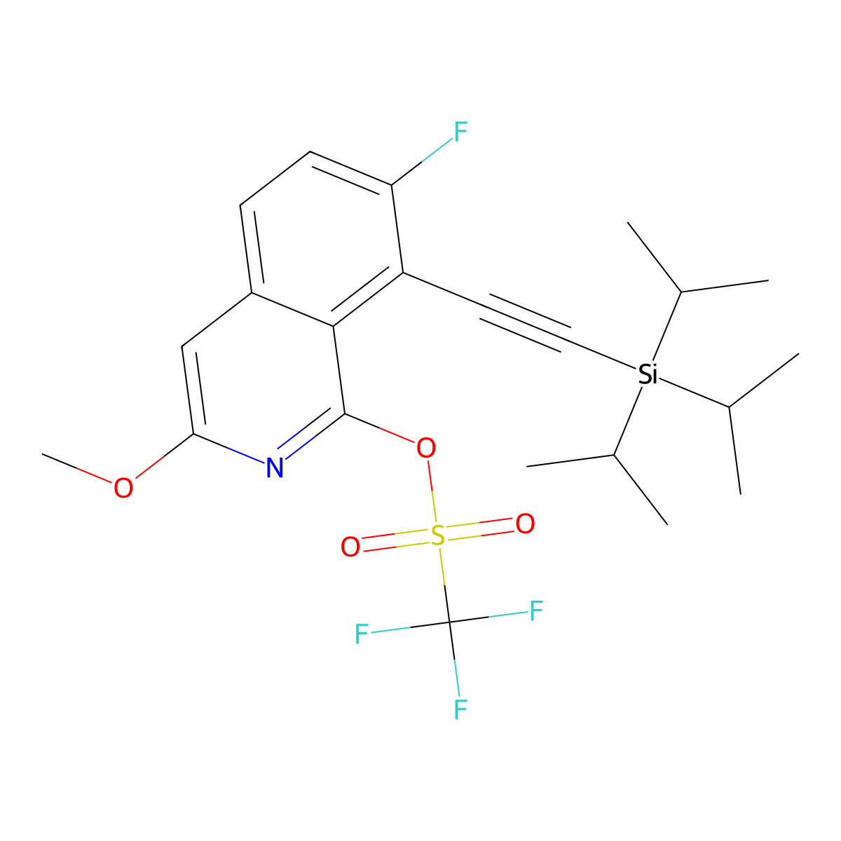 7-Fluoro-3-methoxy-8-[(triisopropylsilyl)ethynyl]isoquinolin-1-yl Trifluoromethanesulfonate molecular structure, CAS 3025004-37-6
