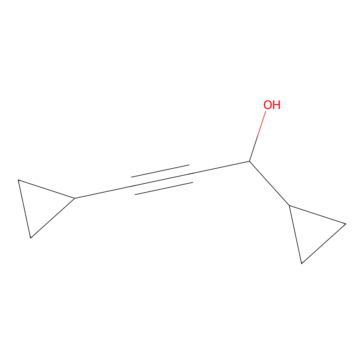 1,3-Dicyclopropylprop-2-yn-1-ol molecular structure, CAS 3025081-06-2