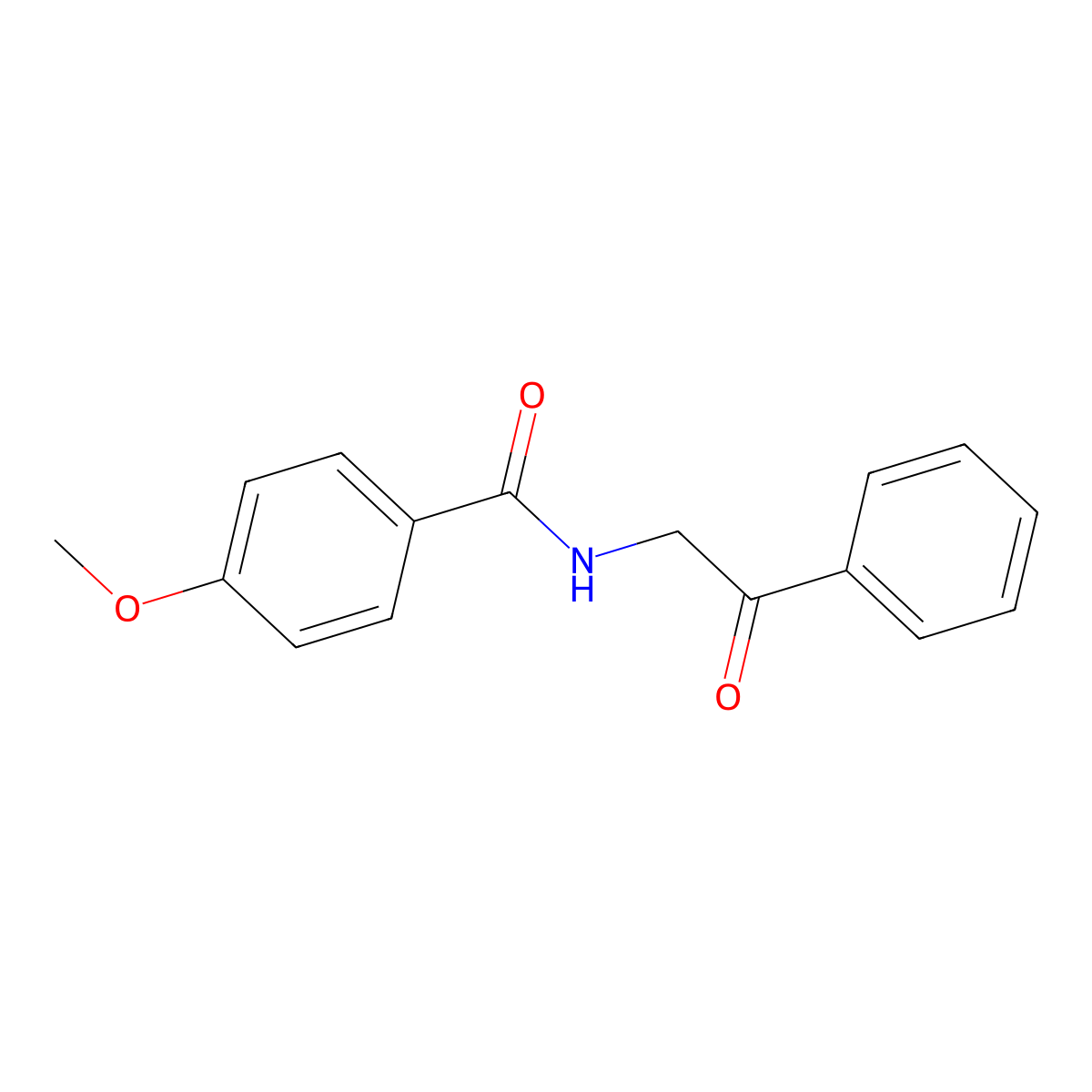 4-methoxy-N-(2-oxo-2-phenylethyl)benzamide molecular structure, CAS 30252-15-4