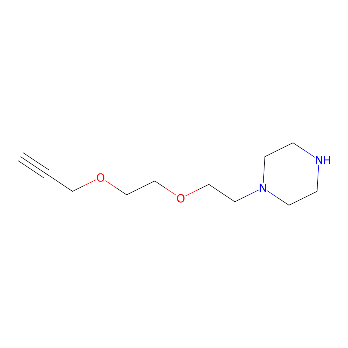 1-(2-(2-(Prop-2-YN-1-yloxy)ethoxy)ethyl)piperazine molecular structure, CAS 3025292-00-3