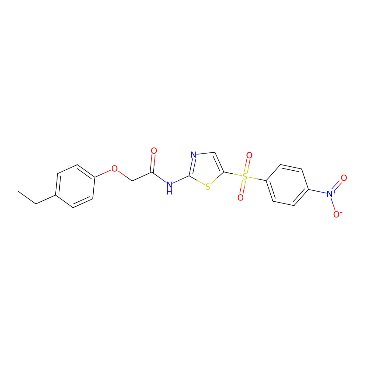 2-(4-ethylphenoxy)-N-[5-(4-nitrophenyl)sulfonyl-1,3-thiazol-2-yl]acetamide molecular structure, CAS 302548-31-8