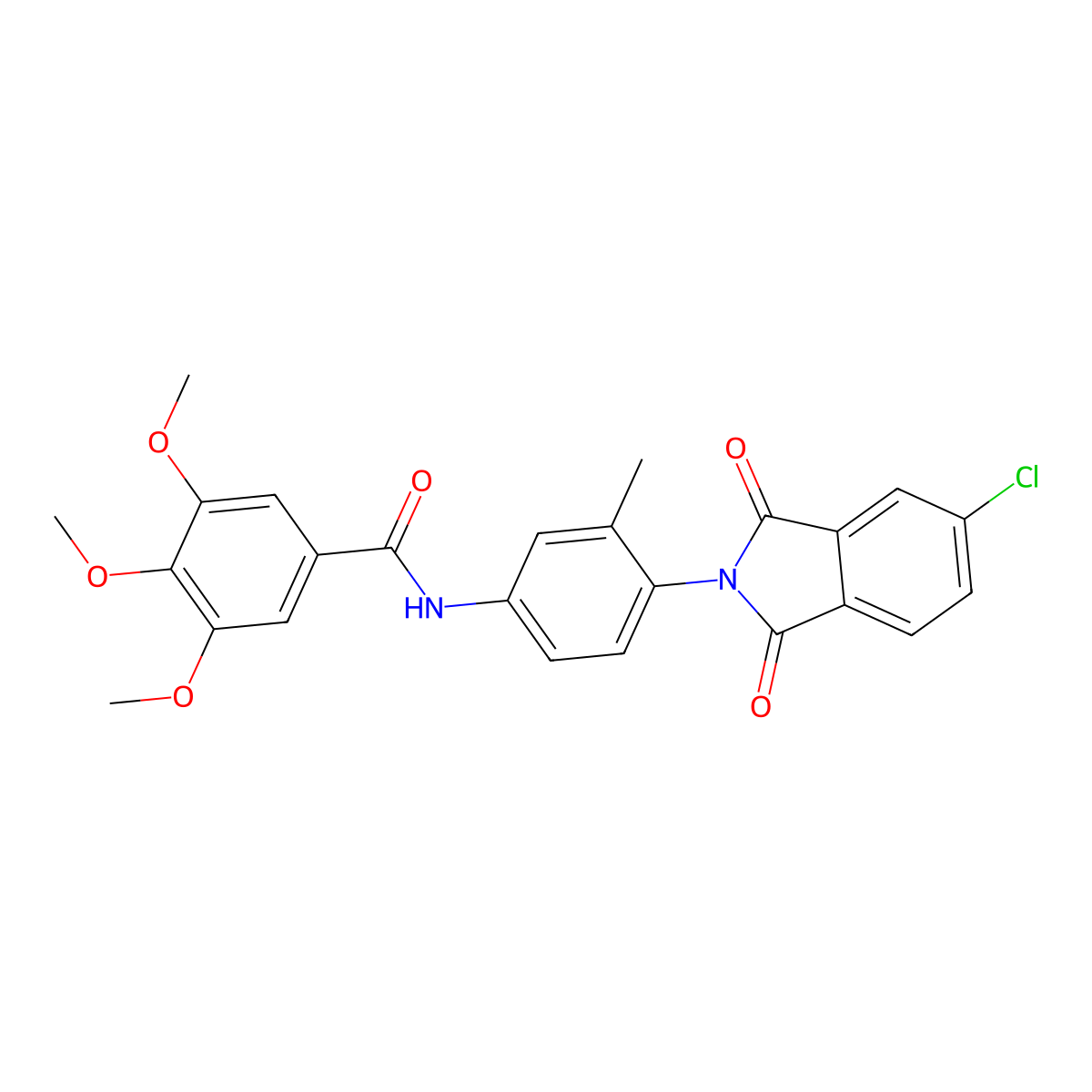N-[4-(5-chloro-1,3-dioxo-1,3-dihydro-2H-isoindol-2-yl)-3-methylphenyl]-3,4,5-trimethoxybenzamide molecular structure, CAS 302548-58-9