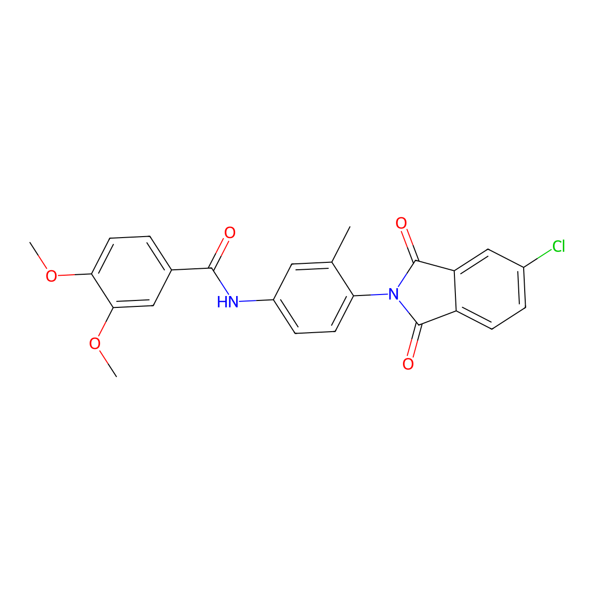 N-[4-(5-chloro-1,3-dioxo-1,3-dihydro-2H-isoindol-2-yl)-3-methylphenyl]-3,4-dimethoxybenzamide molecular structure, CAS 302548-60-3