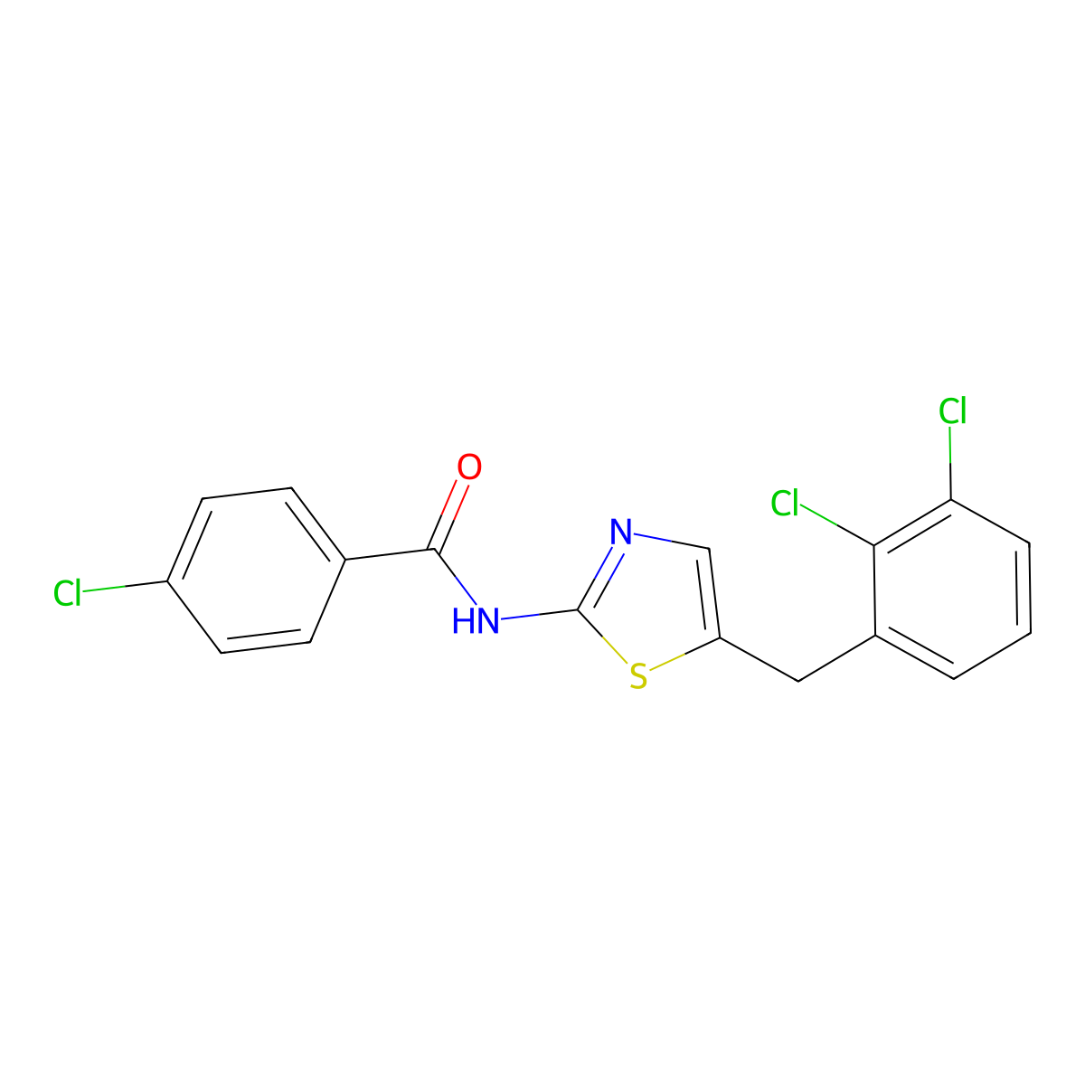 4-Chloro-N-(5-(2,3-dichlorobenzyl)-1,3-thiazol-2-YL)benzamide molecular structure, CAS 302548-97-6