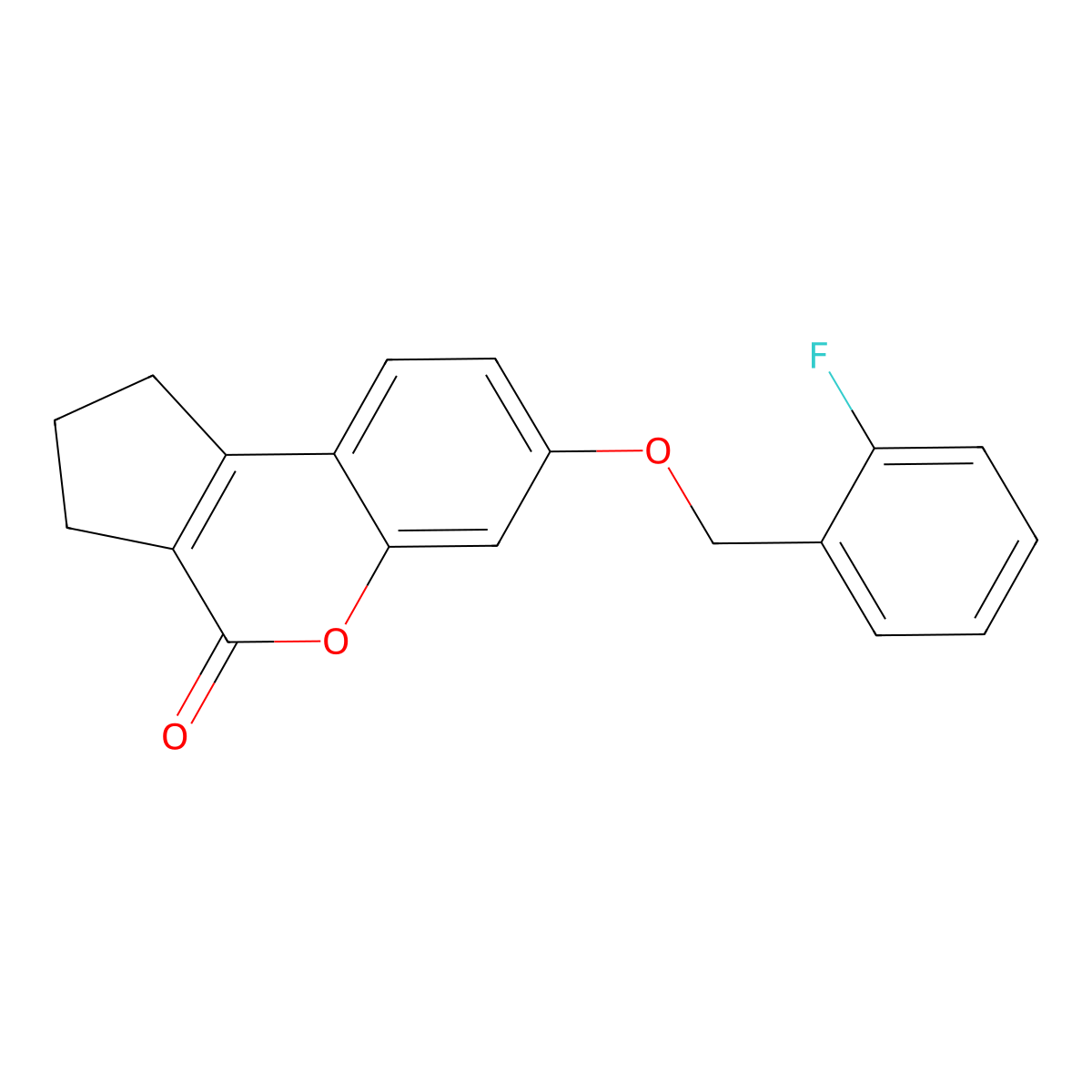 7-[(2-fluorophenyl)methoxy]-2,3-dihydro-1H-cyclopenta[c]chromen-4-one molecular structure, CAS 302549-09-3