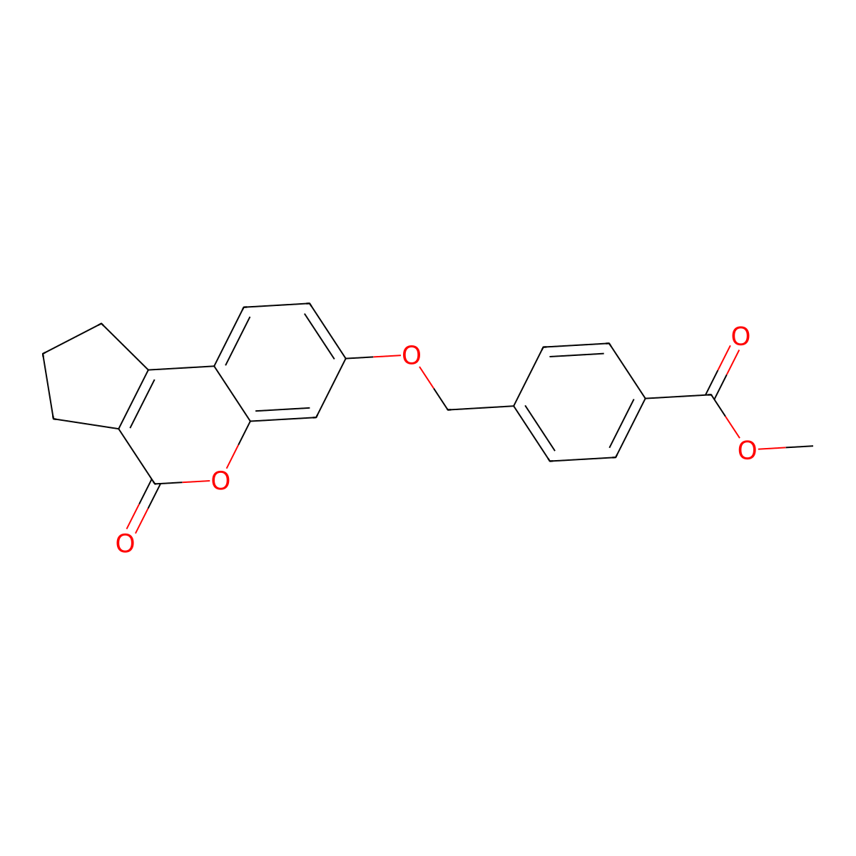 Methyl 4-{[(4-oxo-1,2,3,4-tetrahydrocyclopenta[c]chromen-7-yl)oxy]methyl}benzoate molecular structure, CAS 302549-10-6