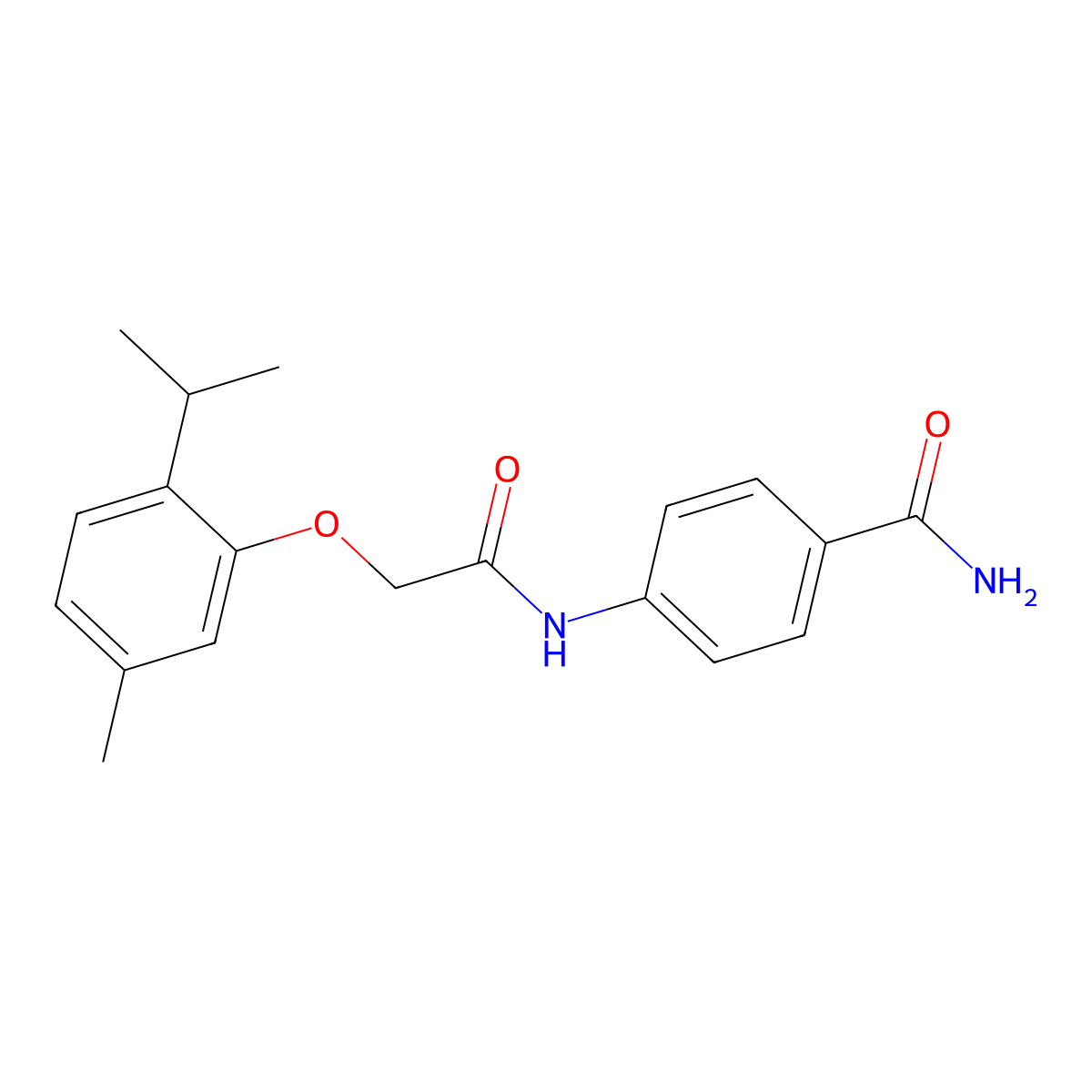 4-(2-(2-Isopropyl-5-methylphenoxy)acetamido)benzamide molecular structure, CAS 302549-69-5