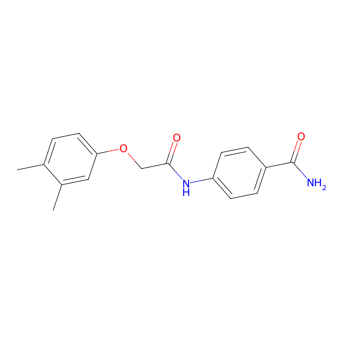 4-[2-(3,4-Dimethylphenoxy)acetamido]benzamide molecular structure, CAS 302549-70-8