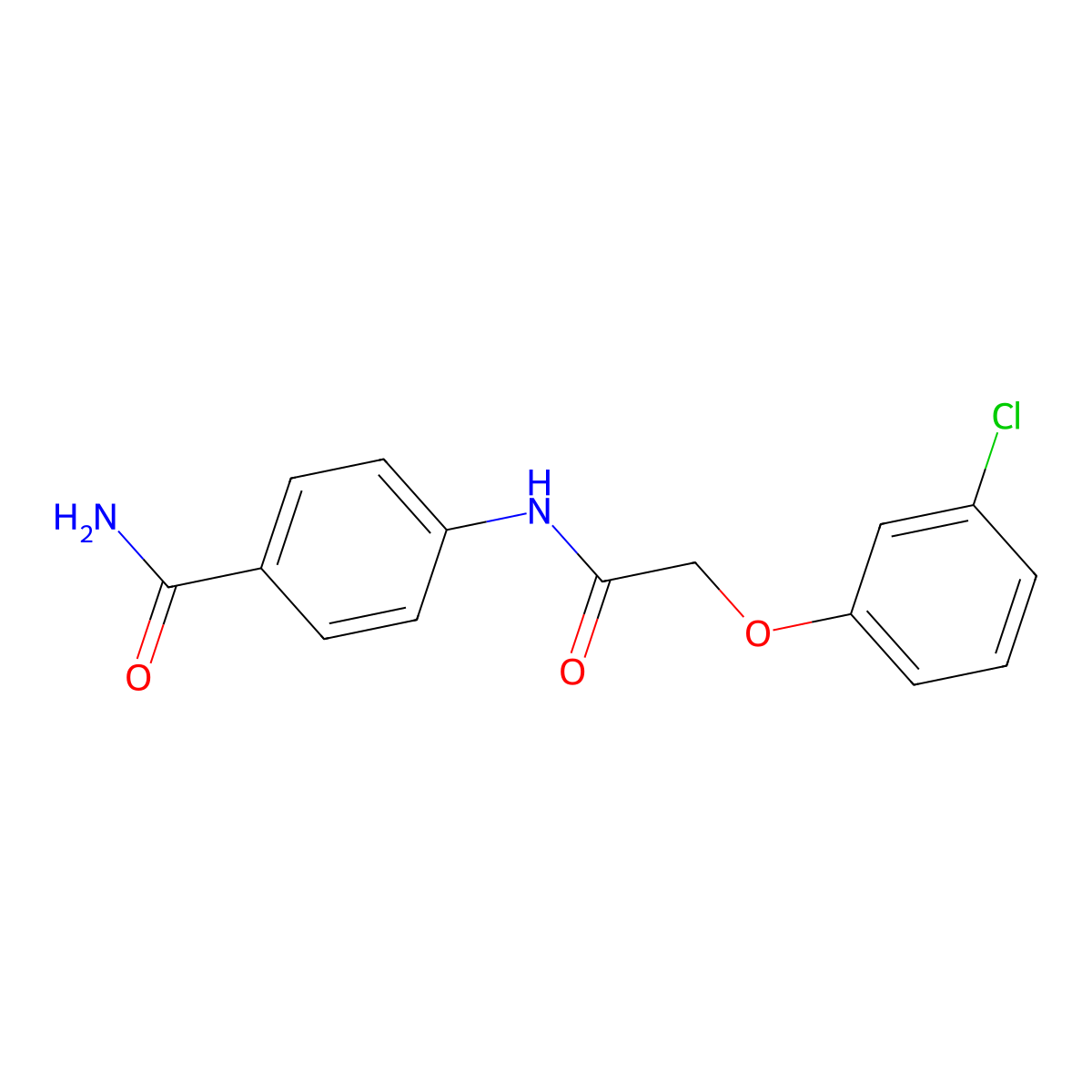 4-[2-(3-Chlorophenoxy)acetamido]benzamide molecular structure, CAS 302549-71-9
