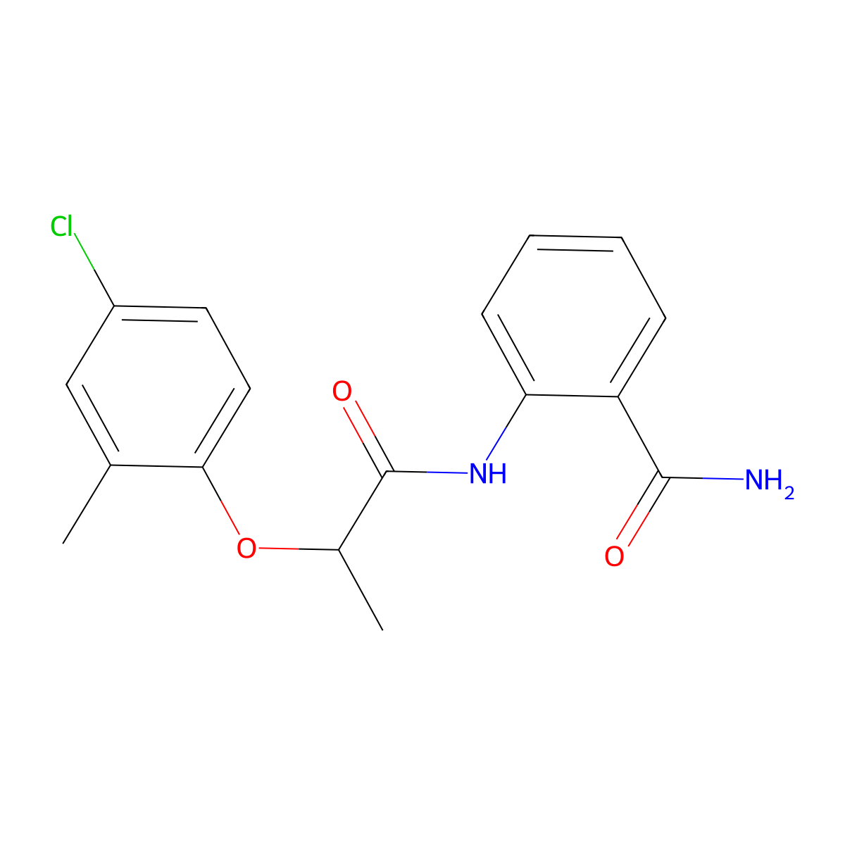 2-{[2-(4-Chloro-2-methylphenoxy)propanoyl]amino}benzamide molecular structure, CAS 302549-89-9