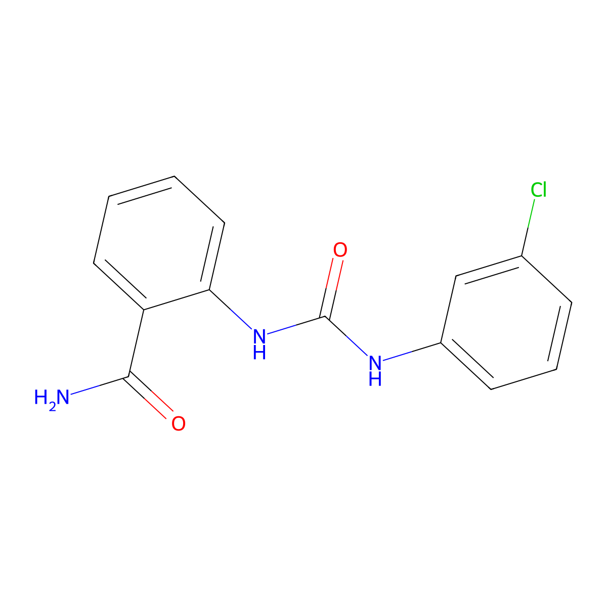 2-(((3-Chloroanilino)carbonyl)amino)benzamide molecular structure, CAS 302549-93-5