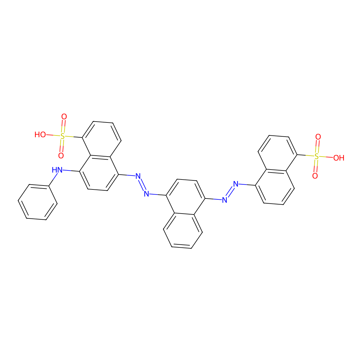 8-(Phenylamino)-5-((4-((5-sulpho-1-naphthyl)azo)-1-naphthyl)azo)naphthalene-1-sulphonic acid molecular structure, CAS 30255-64-2
