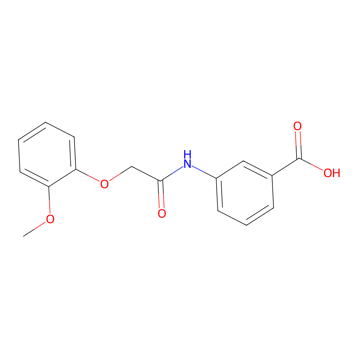 3-{[(2-Methoxyphenoxy)acetyl]amino}benzoic acid molecular structure, CAS 302550-08-9