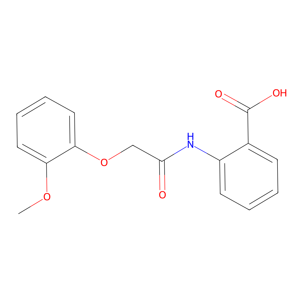 2-(2-(2-Methoxyphenoxy)acetamido)benzoic acid molecular structure, CAS 302550-09-0