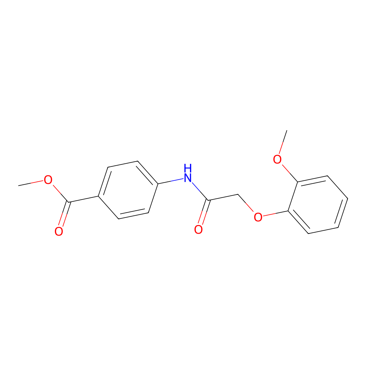 Methyl 4-{[(2-methoxyphenoxy)acetyl]amino}benzoate molecular structure, CAS 302550-10-3