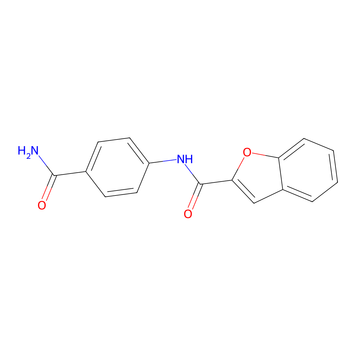 N-(4-carbamoylphenyl)-1-benzofuran-2-carboxamide molecular structure, CAS 302550-43-2