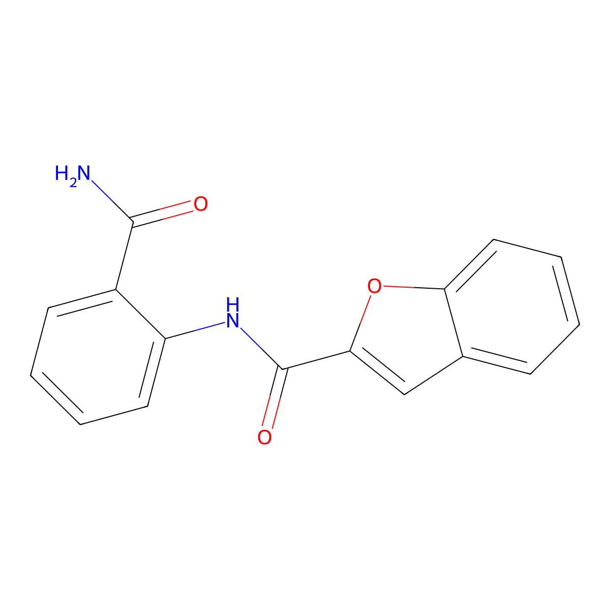 N-(2-carbamoylphenyl)-1-benzofuran-2-carboxamide molecular structure, CAS 302550-46-5